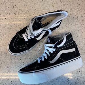 Vans Black and White Platform High-Tops